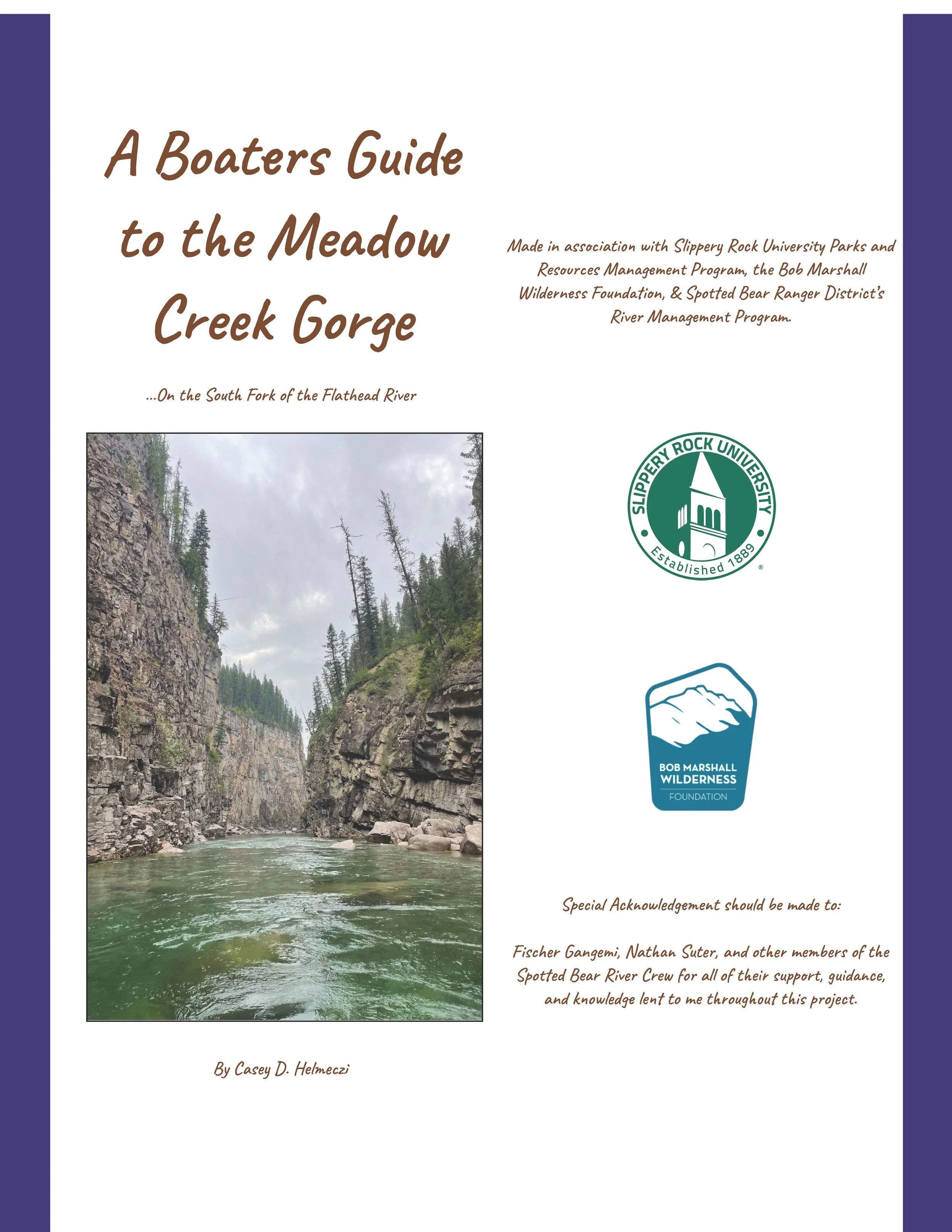 A Boaters Guide to the Meadow Creek Gorge — Bob Marshall